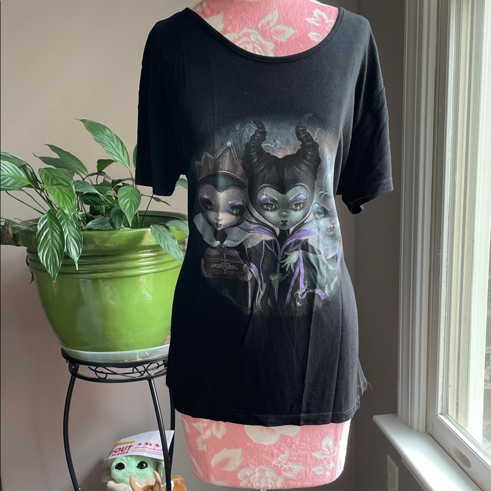 Disney Black Short Sleeve Tee with Villains Graphic